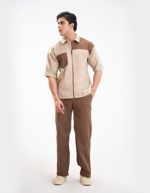 WAFFLE TEXTURED RELAXED PANTS